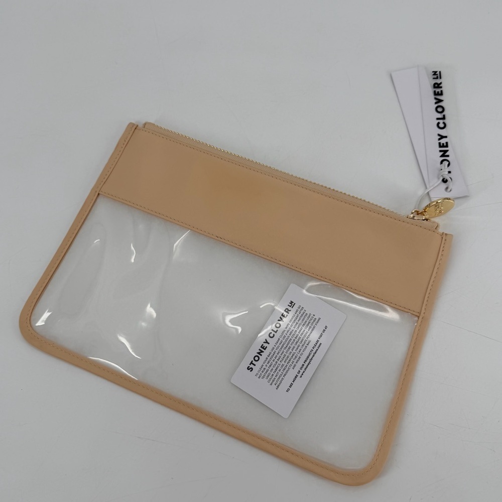 Stoney Clover Lane Plane Clear Flat Pouch Sand Travel Organizer NEW - Picture 2 of 3